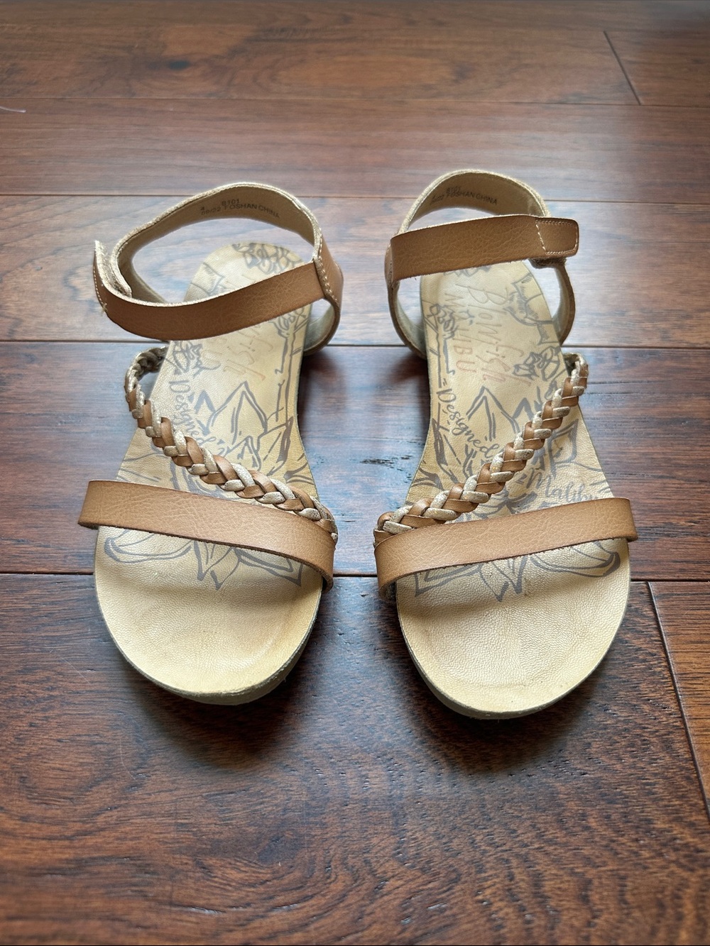 Girls Blowfish Tan Braided Strap Sandals